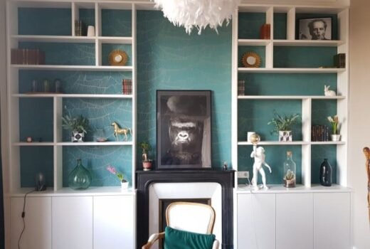 Agencement sur mesure, placard et étagères.