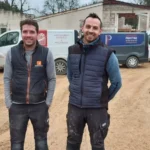 Olivier Jeudy, plaquiste, et son associé Maxime Paillard, Lilian Cottier, maçon, Julien Paillard, peintre, et Quentin Beucher, menuisier agenceur